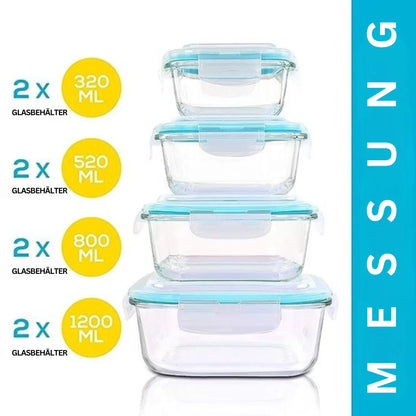 Glass Food Storage Container Set – Airtight Storage Containers for Kitchen and Pantry