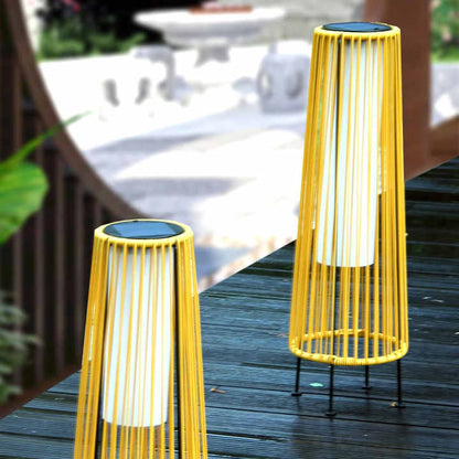 Solar LED Rattan Lamp – Stylish Outdoor Lighting in Oval Design for Garden and Terrace