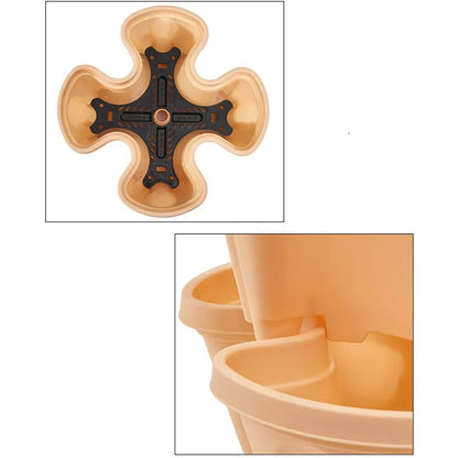 Stackable Plant Pot Set with Wheels – Practical Vertical Planting System