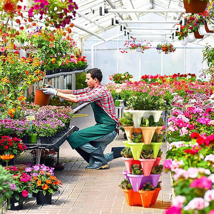 Stackable Plant Pot Set with Wheels – Practical Vertical Planting System