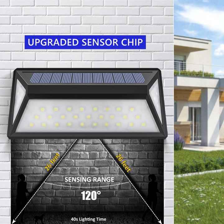 Solar-Powered LED Outdoor Wall Light with Motion Sensor – Modern Waterproof Facade Lighting for Garden and Terrace