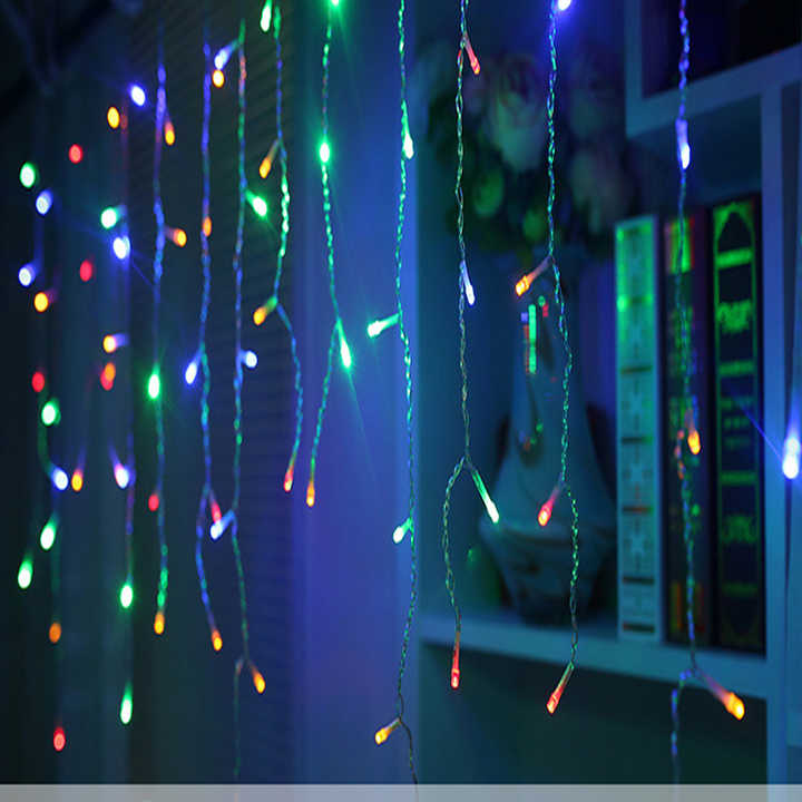LED Icicle String Lights with Starry Sky Effect – Colorful Light Curtains for Christmas and Garden