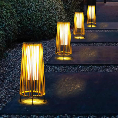 Solar LED Rattan Lamp – Stylish Outdoor Lighting in Oval Design for Garden and Terrace
