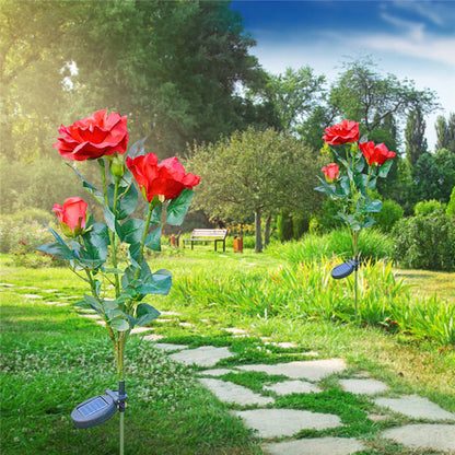 Solar-Powered Rose Lights – Garden Stakes with Solar Panel for Ambient Outdoor Lighting