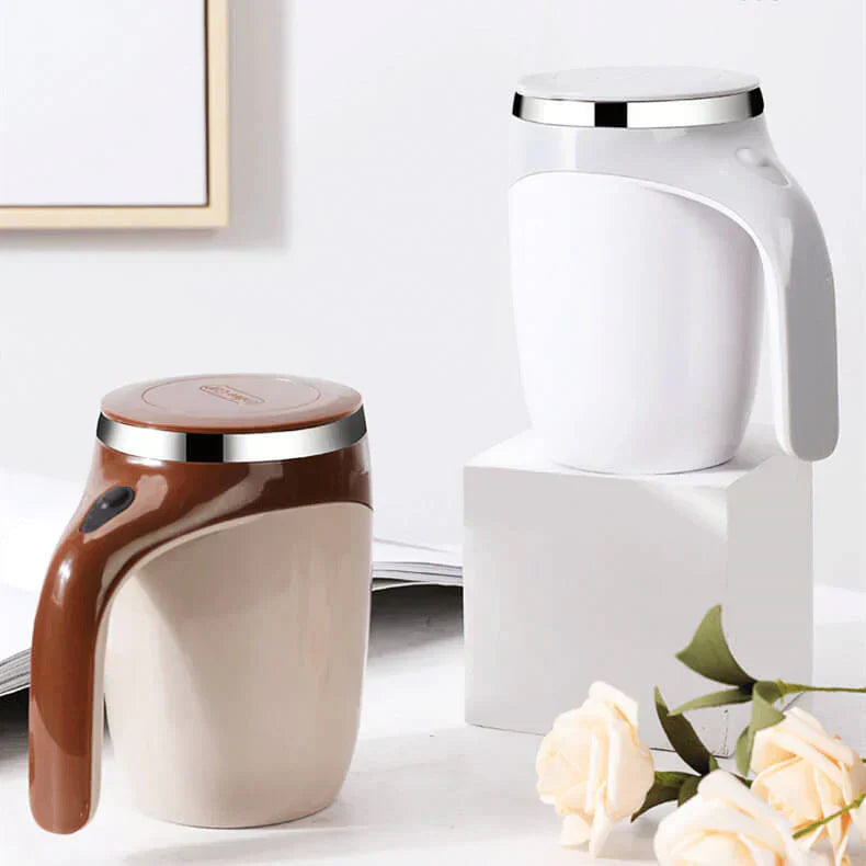 Self-Stirring Thermal Mug with One-Button Control for Hot Drinks