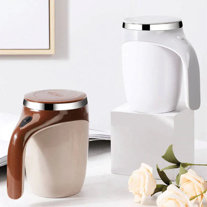 Self-Stirring Thermal Mug with One-Button Control for Hot Drinks