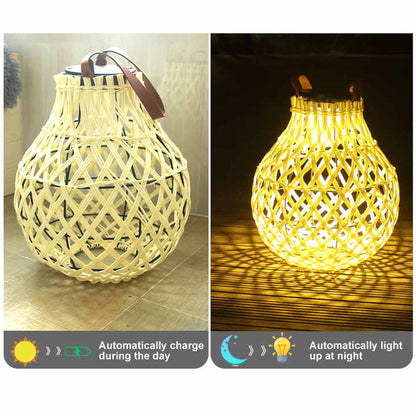 Solar LED Rattan Lamp – Stylish Outdoor Lighting in Oval Design for Garden and Terrace