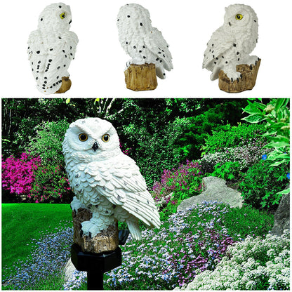 LED solar owl lamp for outdoor use – decorative garden light, weatherproof with solar power for balcony, terrace, and lawn