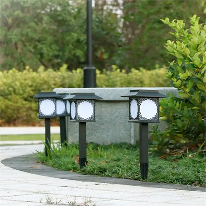 Solar LED Garden Lighting – Square Lamp With Warm White Light For Garden, Patio And Pathway Lighting