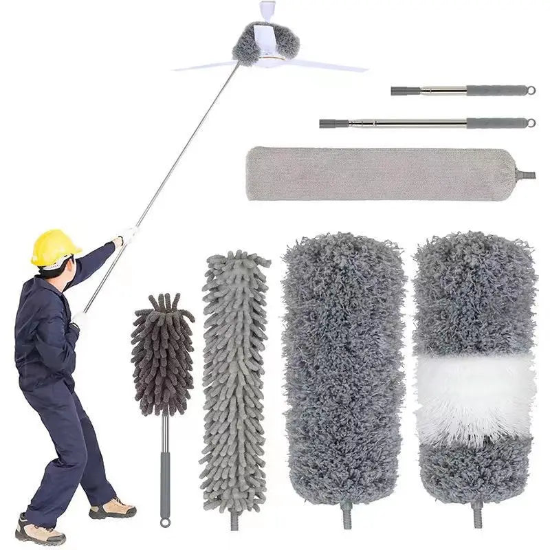 Adjustable Dust Cleaner with Microfiber Attachment