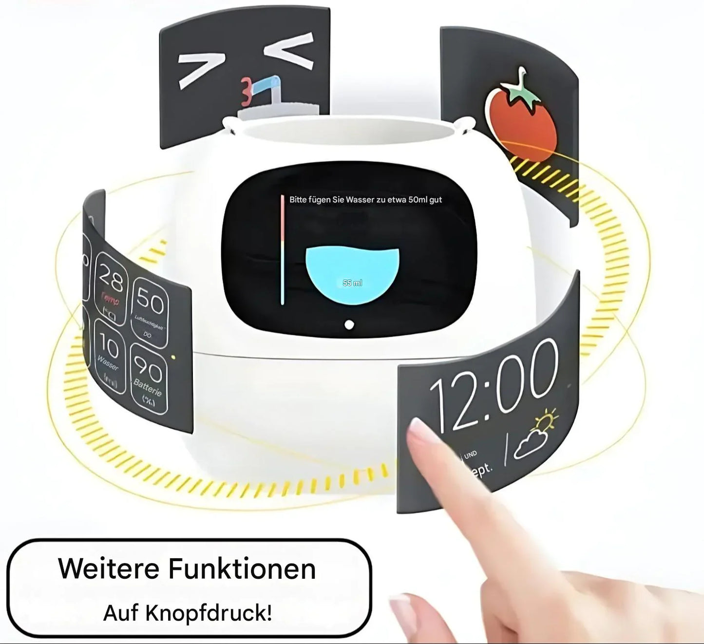 Automatic Plant Pot with Watering System and LED Lighting
