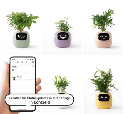 Automatic Plant Pot with Watering System and LED Lighting