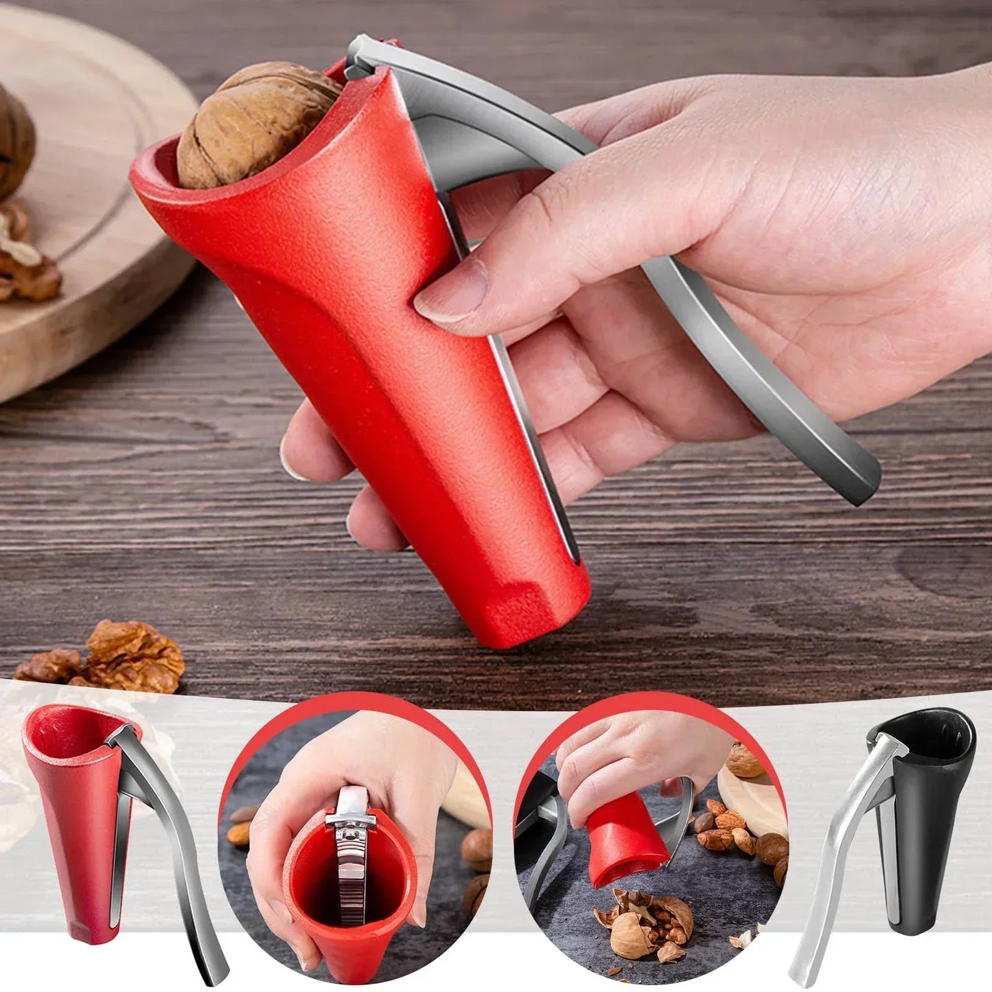 Ergonomic Nutcracker – Sturdy Walnut & Hazelnut Opener with Lever Mechanism