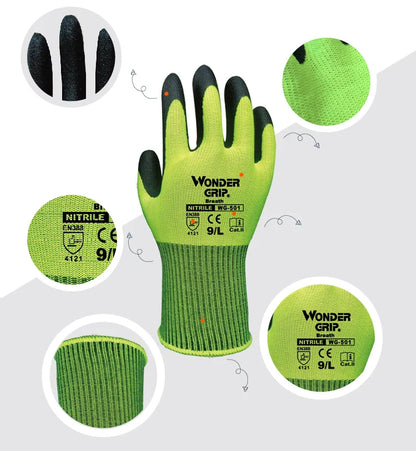 Work Gloves with Wonder Grip – Non-Slip Gardening and Craft Gloves for Secure Hold