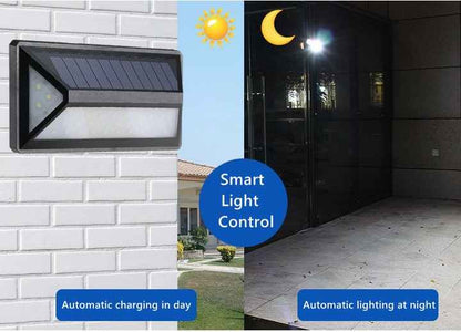 Solar-Powered LED Outdoor Wall Light with Motion Sensor – Modern Waterproof Facade Lighting for Garden and Terrace