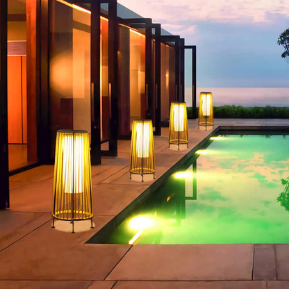 Solar LED Rattan Lamp – Stylish Outdoor Lighting in Oval Design for Garden and Terrace