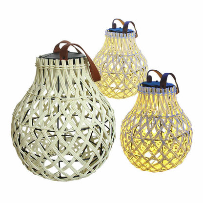 Solar LED Rattan Lamp – Stylish Outdoor Lighting in Oval Design for Garden and Terrace