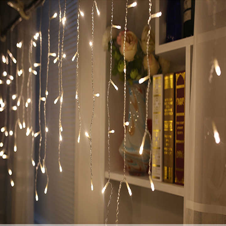 LED Icicle String Lights with Starry Sky Effect – Colorful Light Curtains for Christmas and Garden