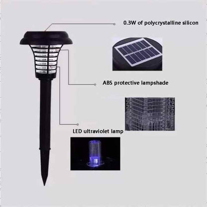 Solar Insect Killer with LED Light – Waterproof Mosquito Trap for the Garden, UV Light Mosquito Repellent Solar Garden Lamp