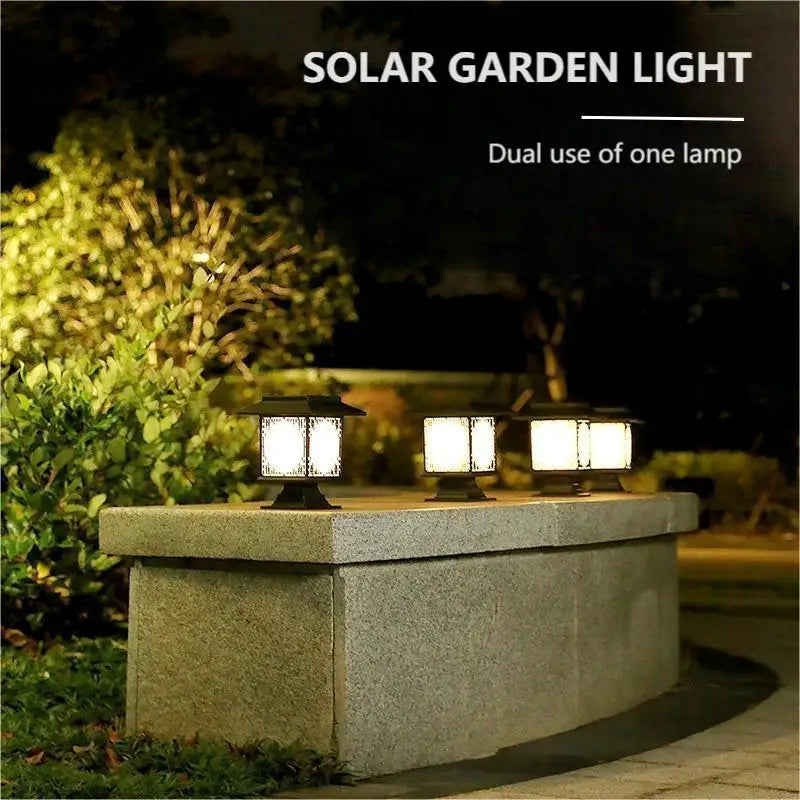 Solar LED Garden Lighting – Square Lamp With Warm White Light For Garden, Patio And Pathway Lighting