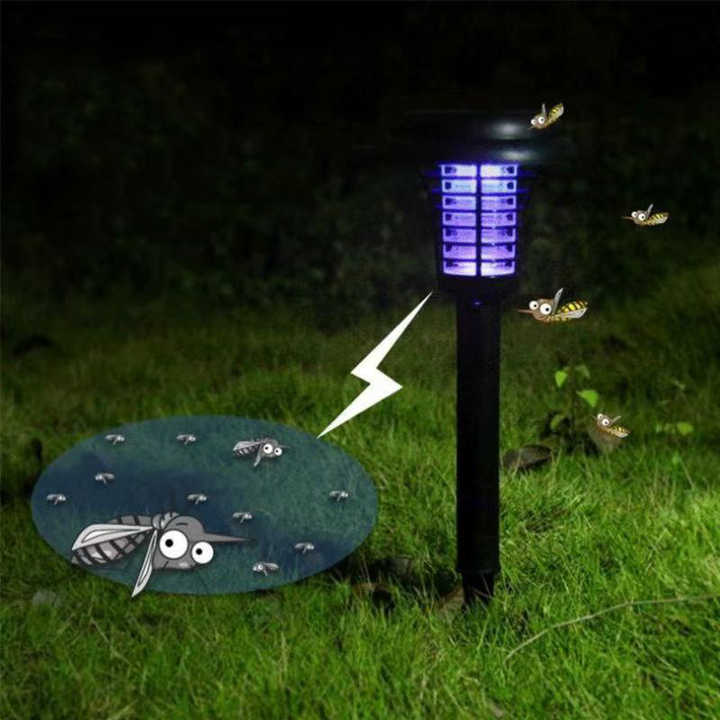 Solar Insect Killer with LED Light – Waterproof Mosquito Trap for the Garden, UV Light Mosquito Repellent Solar Garden Lamp