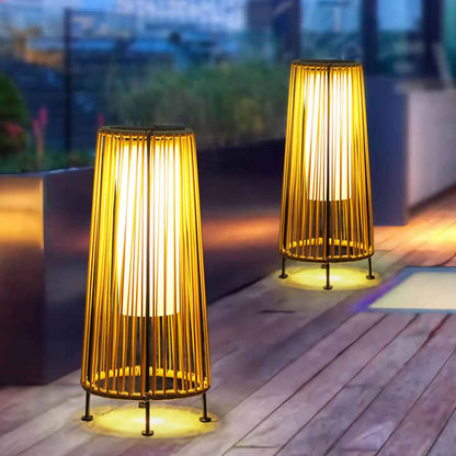 Solar LED Rattan Lamp – Stylish Outdoor Lighting in Oval Design for Garden and Terrace