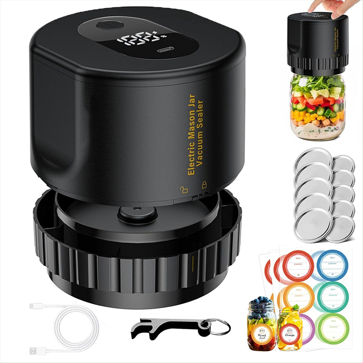 Vacuum Sealer for Mason Jars – Electric Freshness Preservation Set