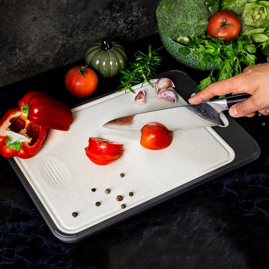 Non-Slip Stainless Steel Cutting Board with Hygienic Function for Precise Cutting