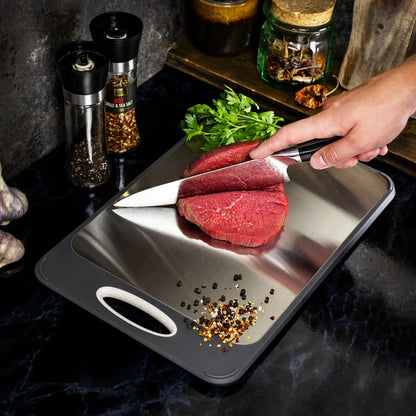 Non-Slip Stainless Steel Cutting Board with Hygienic Function for Precise Cutting