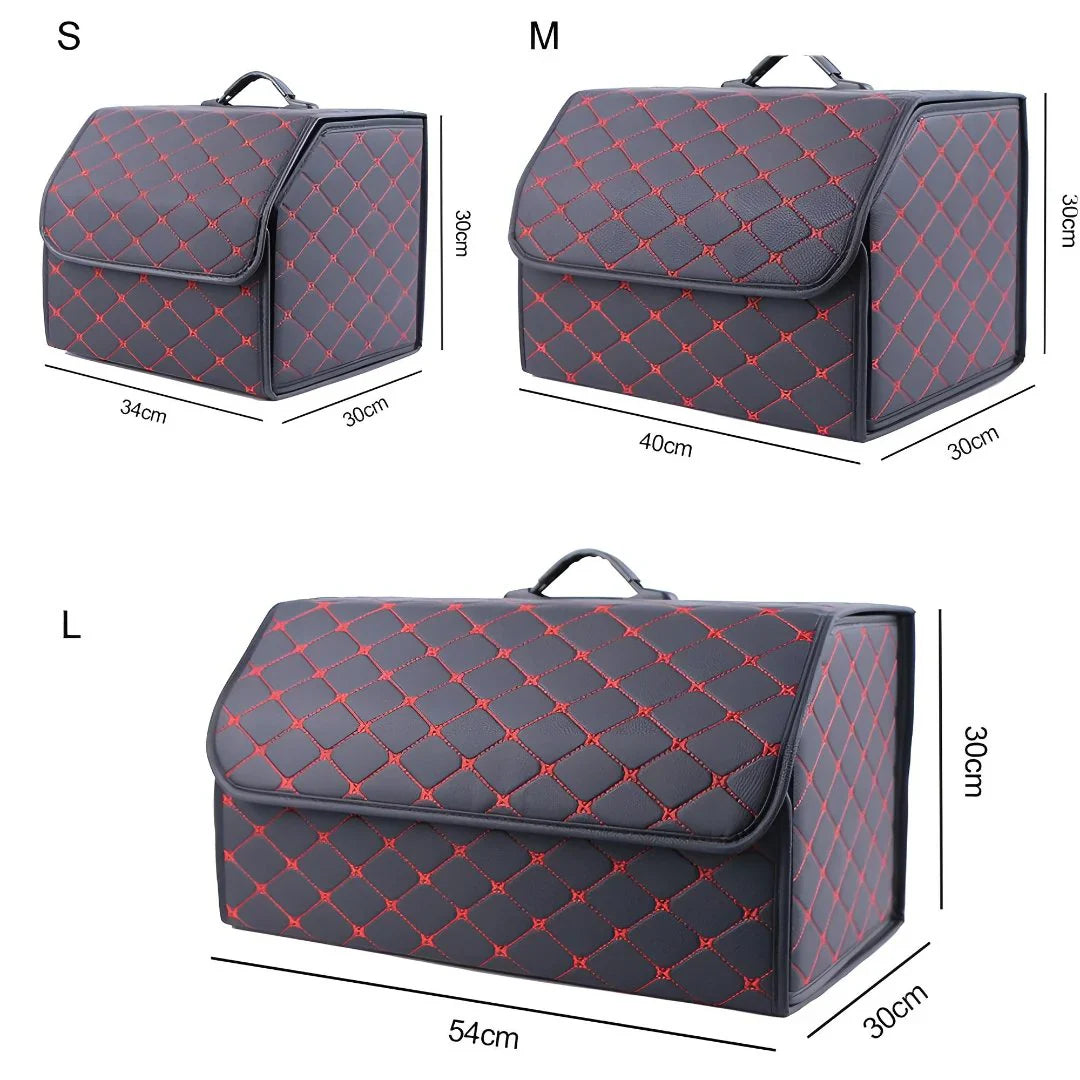 Luxury Trunk Storage Box – Foldable Car Organizer with Lid for Luggage & Accessories