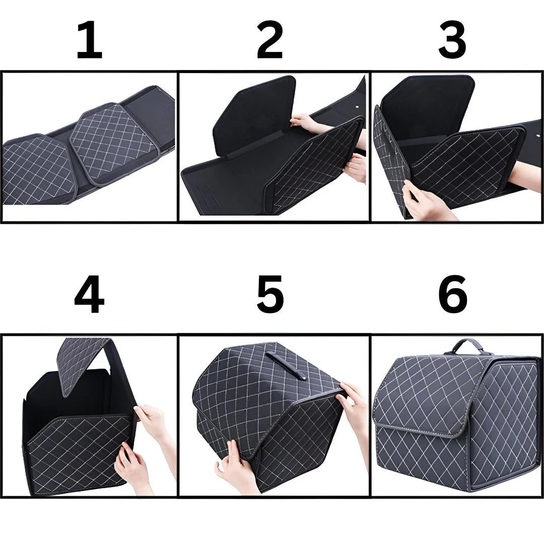 Luxury Trunk Storage Box – Foldable Car Organizer with Lid for Luggage & Accessories