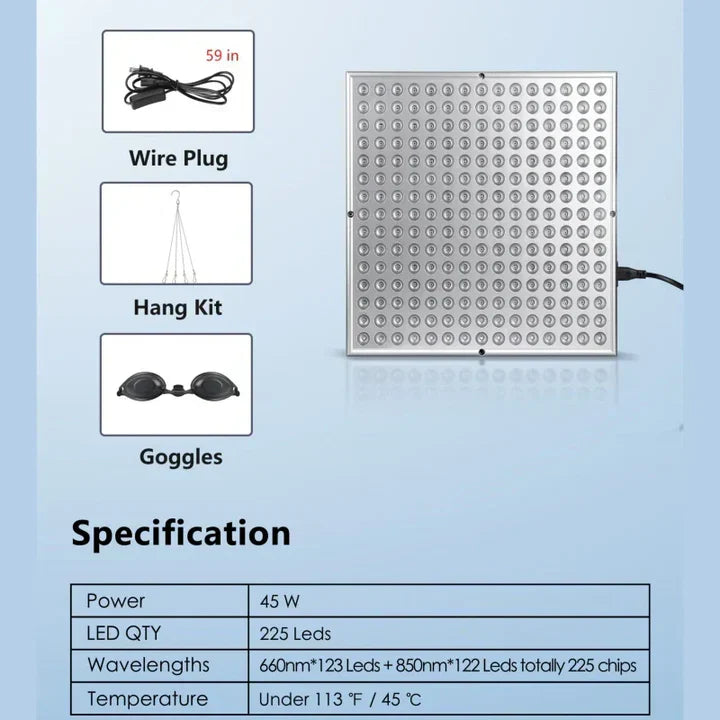 Red Light Therapy Panel for Effective Skincare and Pain Relief