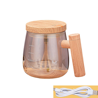 Innovative 2-in-1 Mixer Cup with Wooden Handle