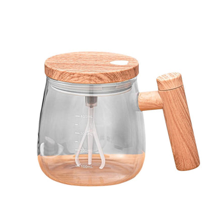 Innovative 2-in-1 Mixer Cup with Wooden Handle