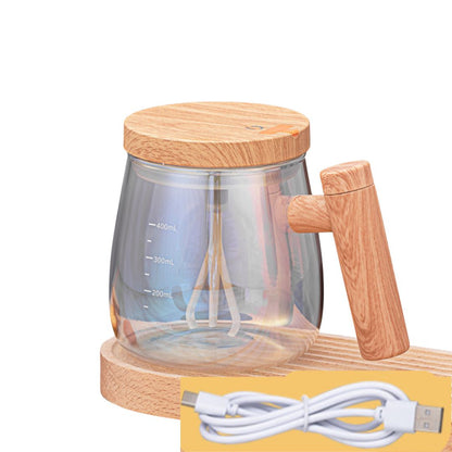 Innovative 2-in-1 Mixer Cup with Wooden Handle