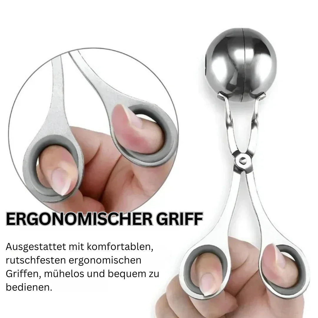 Stainless Steel Turning Tongs for Even Meatballs
