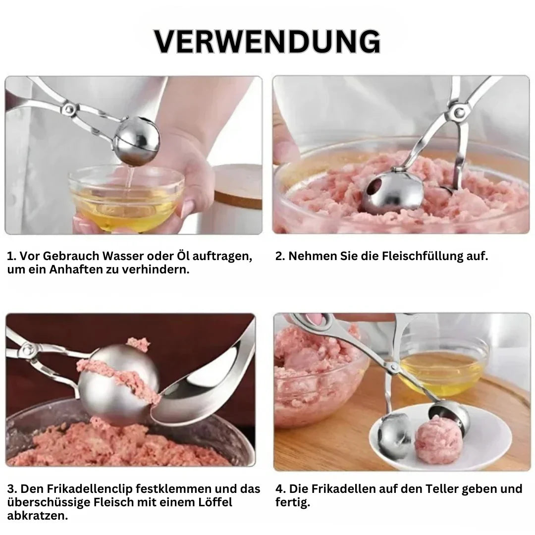 Stainless Steel Turning Tongs for Even Meatballs