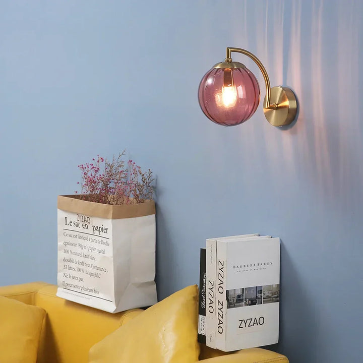 Retro-Style Glass Globe Wall Light