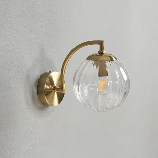 Retro-Style Glass Globe Wall Light