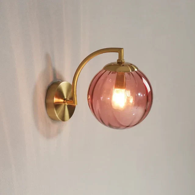 Retro-Style Glass Globe Wall Light