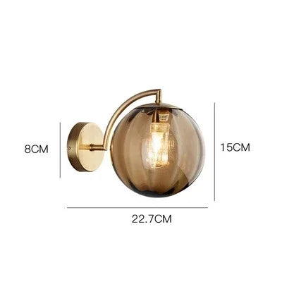 Retro-Style Glass Globe Wall Light