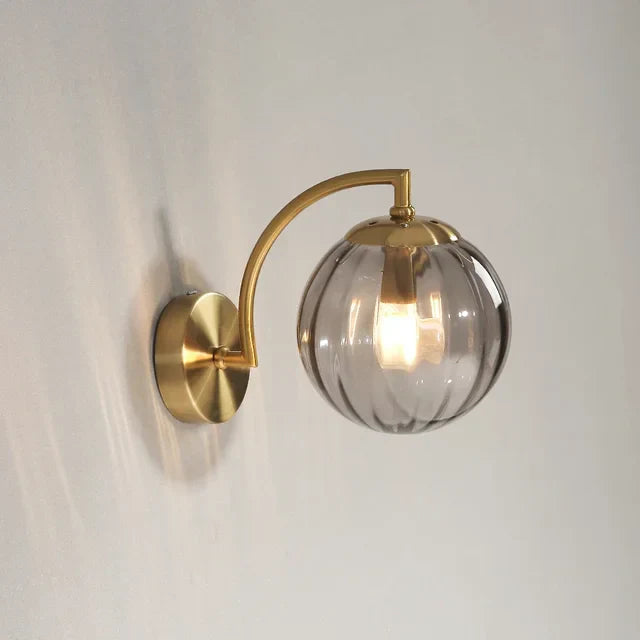Retro-Style Glass Globe Wall Light