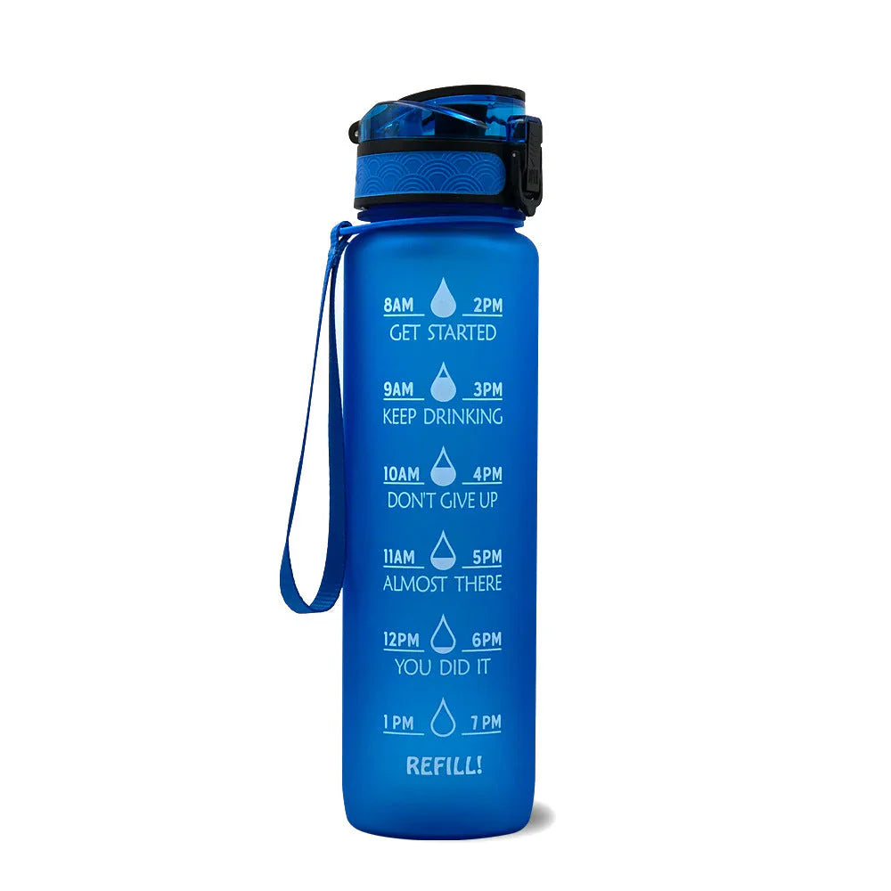 Motivational Water Bottle with Time Markers – Perfect for Daily Hydration and Fitness Goals
