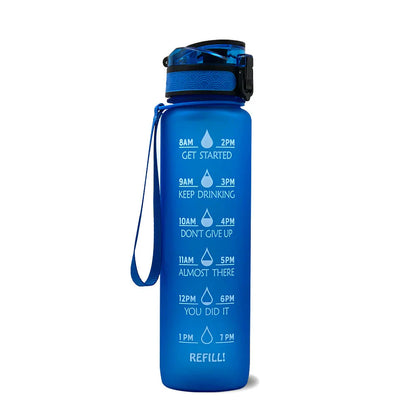Motivational Water Bottle with Time Markers – Perfect for Daily Hydration and Fitness Goals