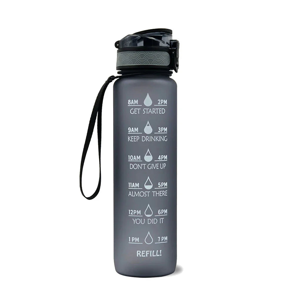 Motivational Water Bottle with Time Markers – Perfect for Daily Hydration and Fitness Goals