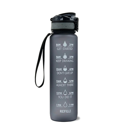Motivational Water Bottle with Time Markers – Perfect for Daily Hydration and Fitness Goals