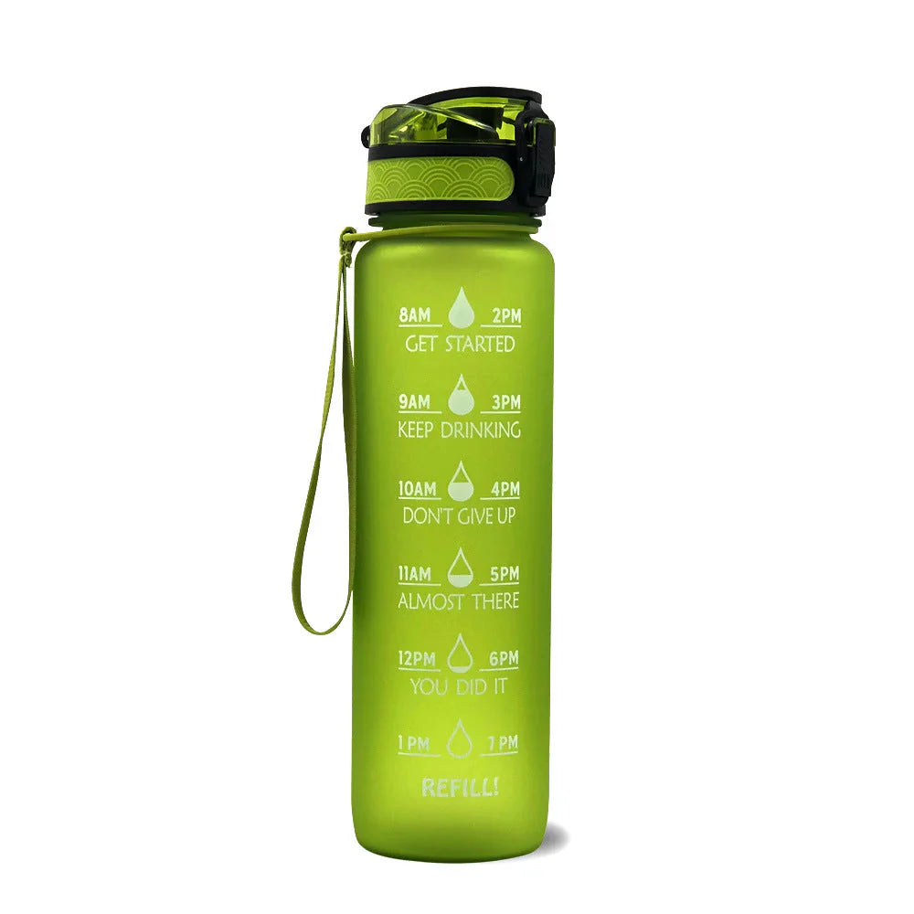 Motivational Water Bottle with Time Markers – Perfect for Daily Hydration and Fitness Goals