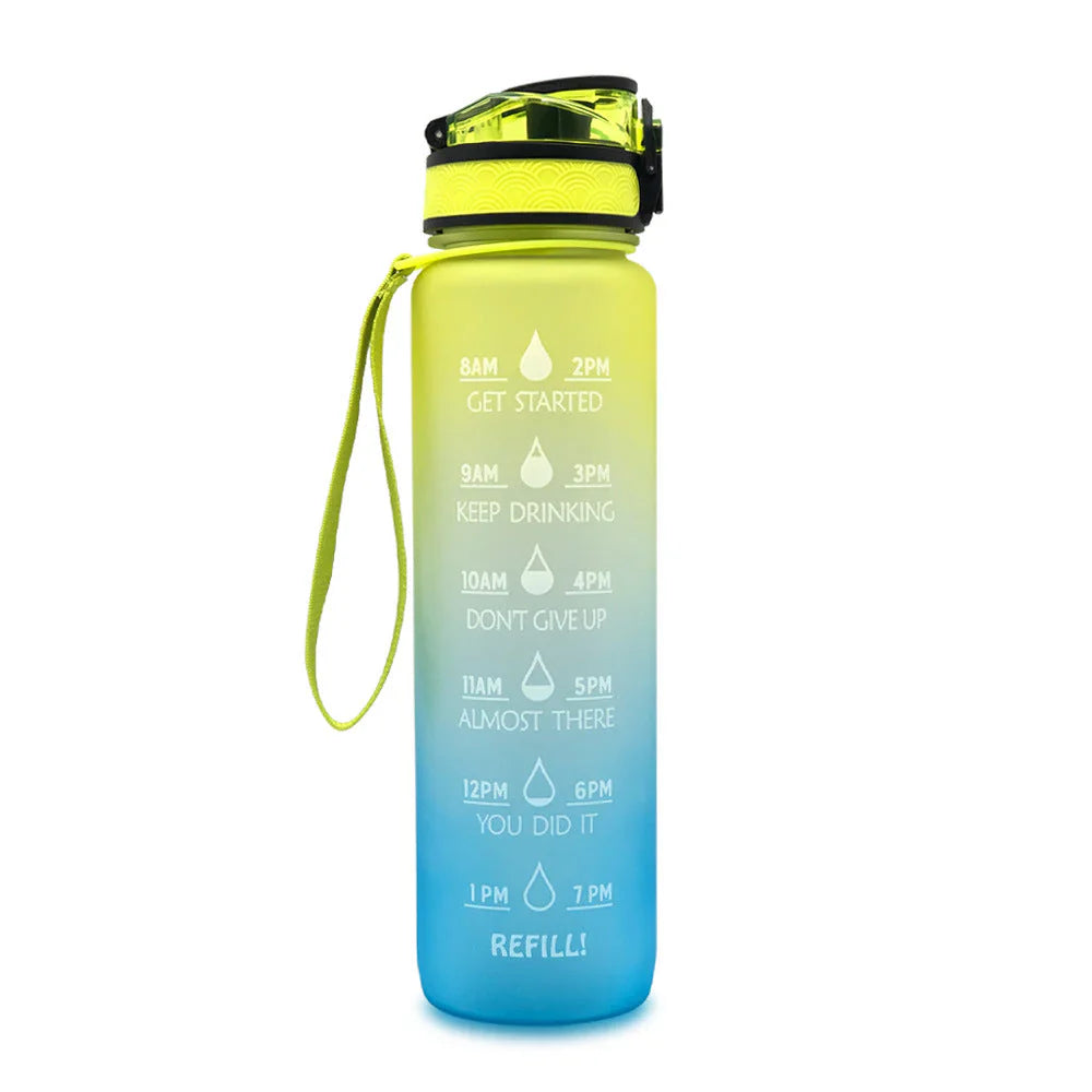Motivational Water Bottle with Time Markers – Perfect for Daily Hydration and Fitness Goals