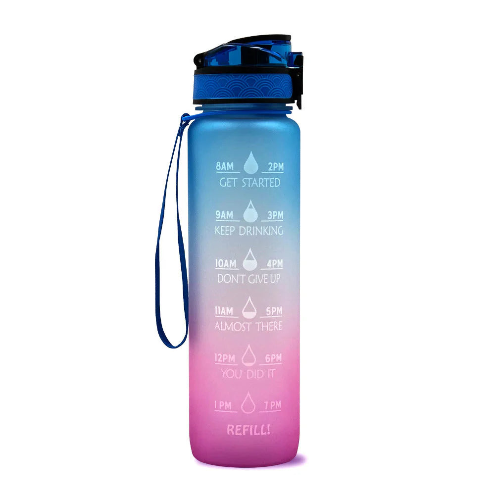 Motivational Water Bottle with Time Markers – Perfect for Daily Hydration and Fitness Goals
