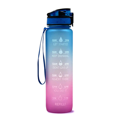 Motivational Water Bottle with Time Markers – Perfect for Daily Hydration and Fitness Goals